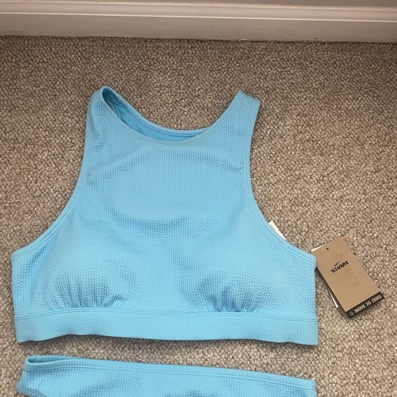 Nike Women’s Swim 2 Piece Light Blue Bikini Matching Swim Set Sz L NWT - Picture 2 of 8